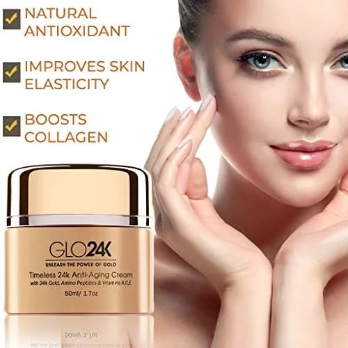 GLO24K Timeless Anti-Aging Face Cream with Retinol, 24k Gold, Citrus | Results-Driven, Made in USA, 1.7 Fl Oz thumbnail 4