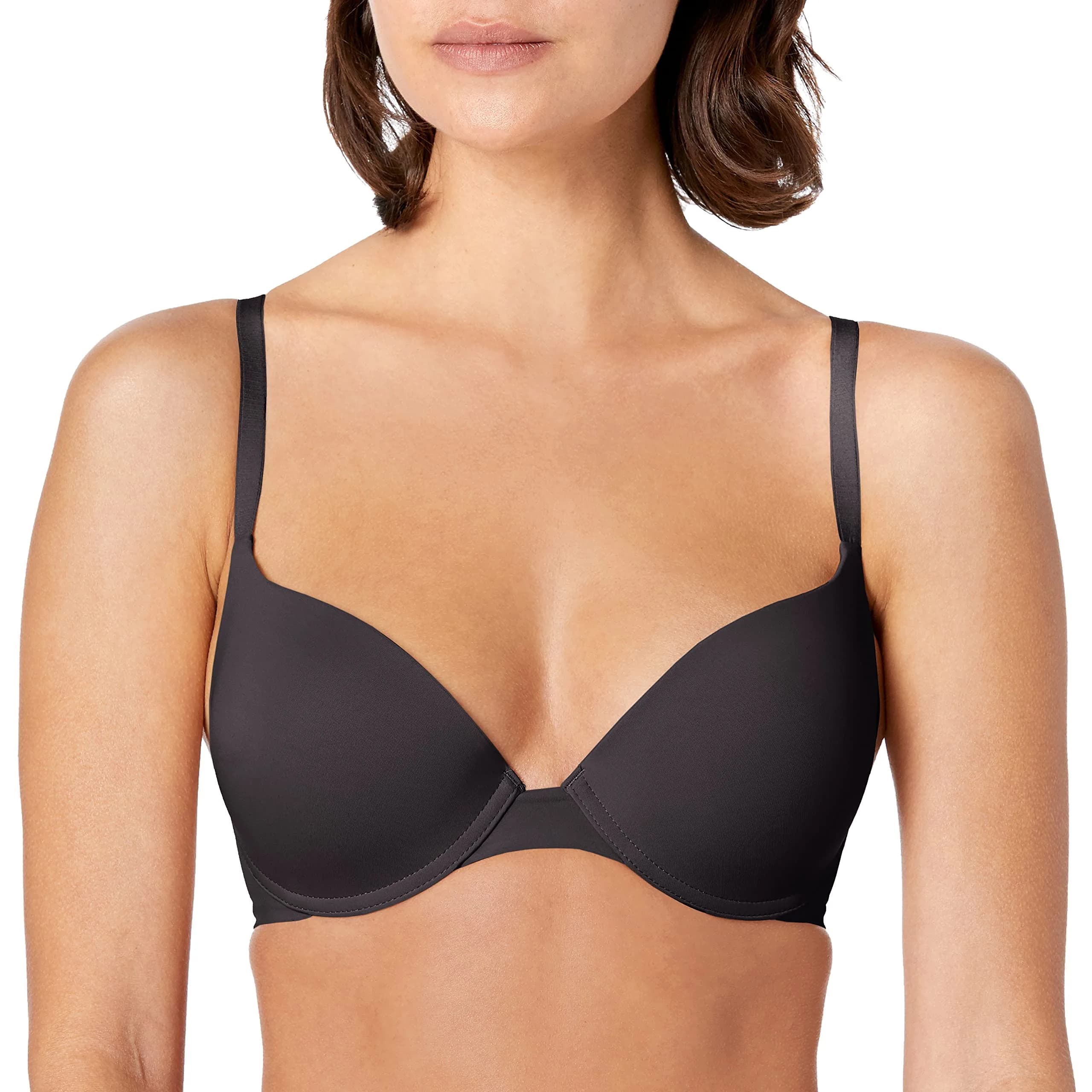 Wonderbra Ultimate T-Shirt Underwire Bra 32F | Soft, Lightly Lined, Adjustable Straps — Black / 34G
