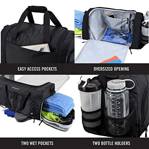 FocusGear Small Duffel Bag Water Resistant 15" | 10 Compartments for Gym & Travel thumbnail 4
