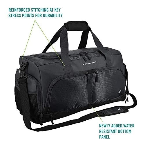 FocusGear Small Duffel Bag Water Resistant 15" | 10 Compartments for Gym & Travel thumbnail 6
