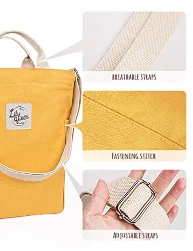 Lily queen Women Canvas Tote Handbag | Casual Shoulder Crossbody Bag in Yellow thumbnail 6