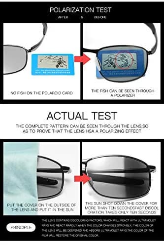 FEISEDY Classic Polarized Photochromic Sunglasses 59mm (2.32 inches) | UV400 Protection for Driving thumbnail 5