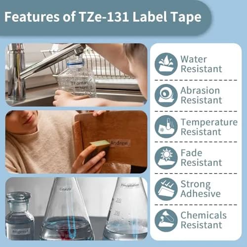 COLORWING Compatible Brother TZ Tape 12mm Black on Clear Laminated Label Tape 3-Pack | Durable & Easy Peel thumbnail 5