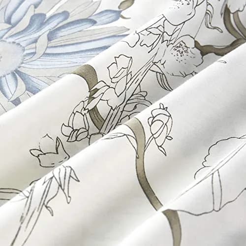 Wake In Cloud Floral Pillow Cases, 100% Cotton, King Size 20x36 Inches | Vintage Botanical Design thumbnail 5