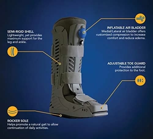 United Ortho USA16101 360 Air Walker Standard Fracture Boot, X Small, Grey | Support for ankle & leg injuries thumbnail 2