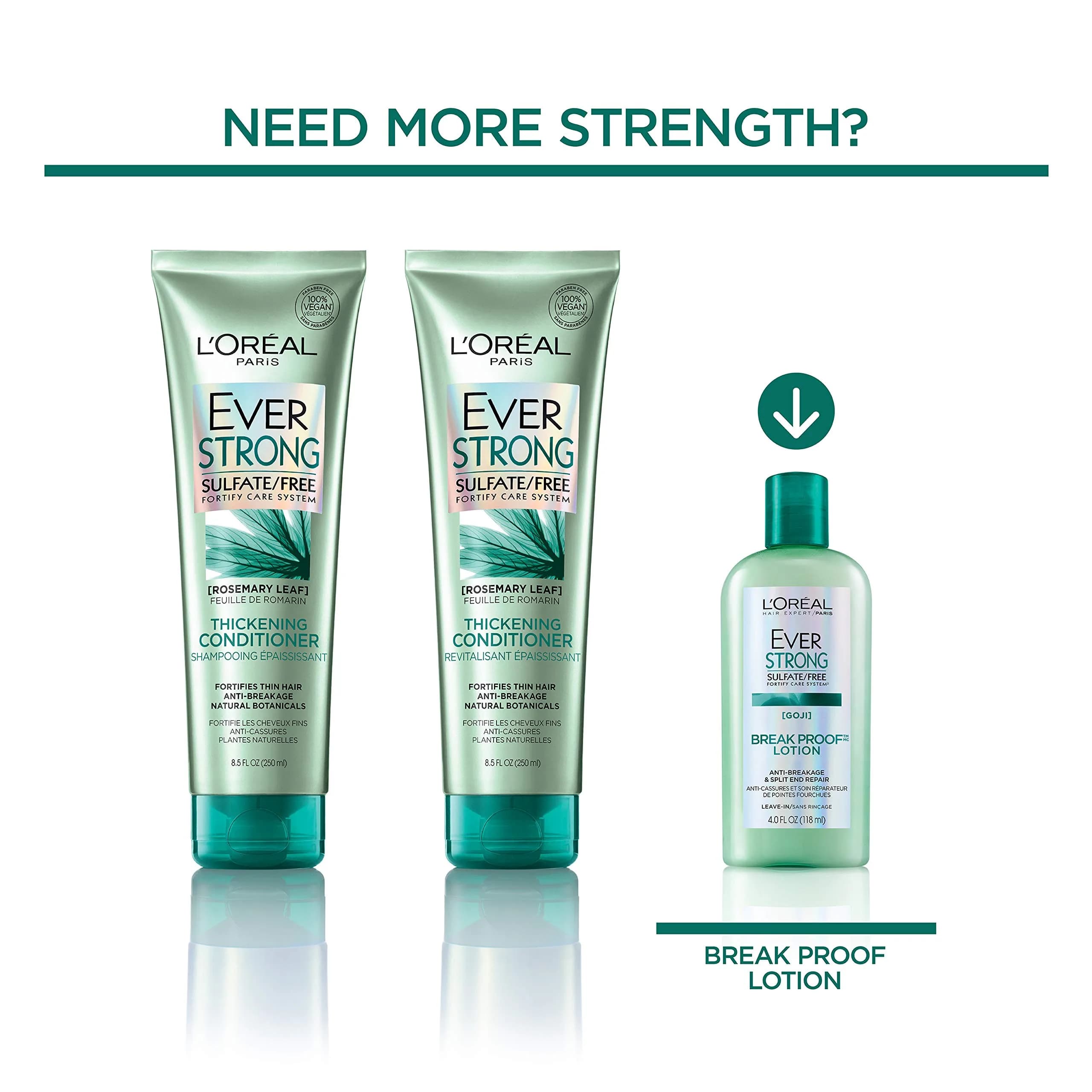 L'Oreal Paris EverStrong Thickening Conditioner Set | 251ml (8.5 Fl Oz) Each, 3 Count - view 3