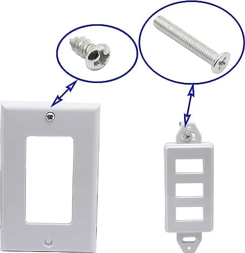 zdyCGTime 3-Port HDMI 2.0 Decorative Wall Plate 11.4cm x 7cm | Supports 4K 60Hz, Easy Install, White thumbnail 3