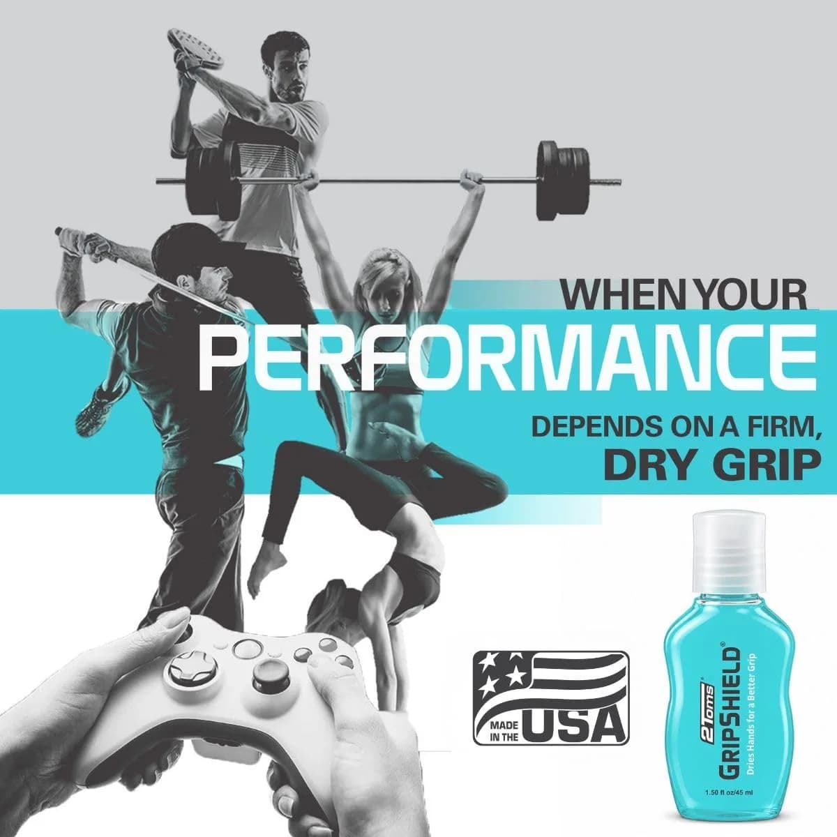 2Toms GripShield Non-Sticky Grip Enhancer Liquid Bottle, 44ml (1.5 Fl Oz) x 3 Bottles | Sweat-Resistant Grip for Sports - view 6