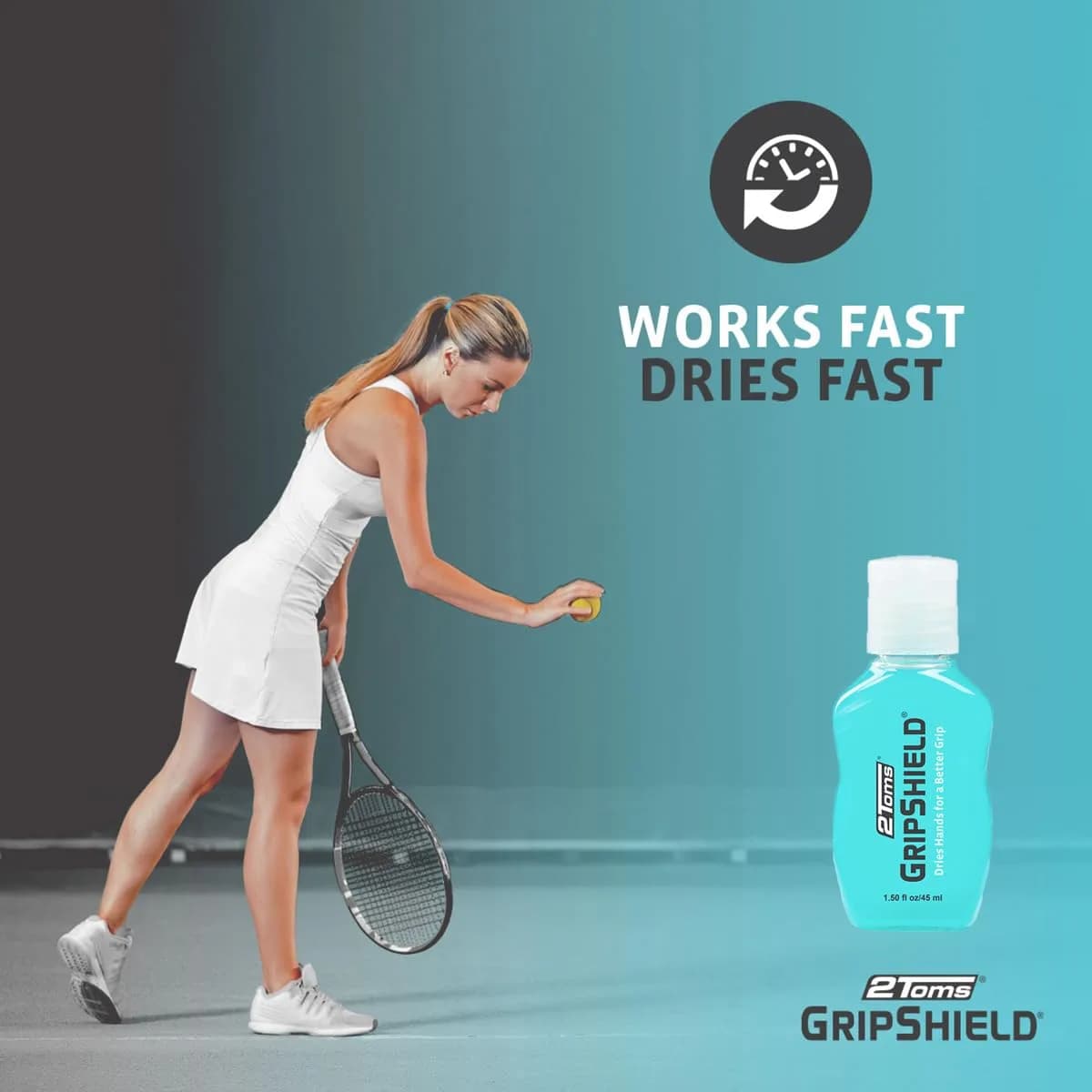 2Toms GripShield Non-Sticky Grip Enhancer Liquid Bottle, 44ml (1.5 Fl Oz) x 3 Bottles | Sweat-Resistant Grip for Sports - view 8