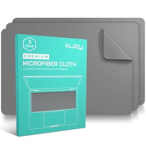 Kuzy Premium Microfiber Cleaning Cloths 11.5 x 7.5 inches (3 Pack, Gray) | Lint-Free Screen & Lens Cleaner thumbnail 1