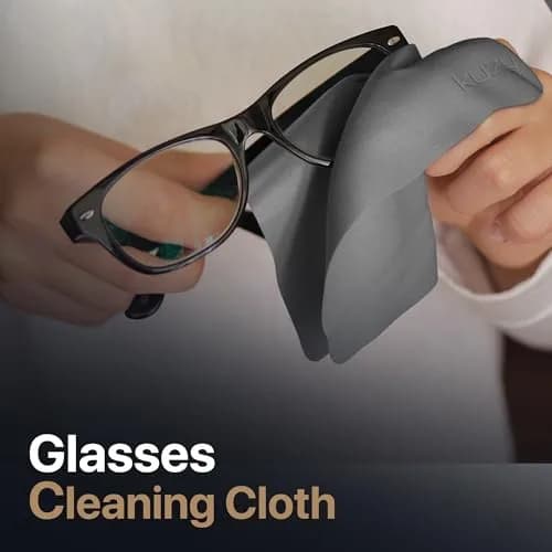 Kuzy Premium Microfiber Cleaning Cloths 11.5 x 7.5 inches (3 Pack, Gray) | Lint-Free Screen & Lens Cleaner thumbnail 2