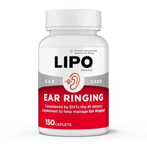 LIPO Ear Ringing Support Caplets 150 Count (675 g) | Clinically Studied Bioflavonoid Formula for Inner Ear Health thumbnail 1