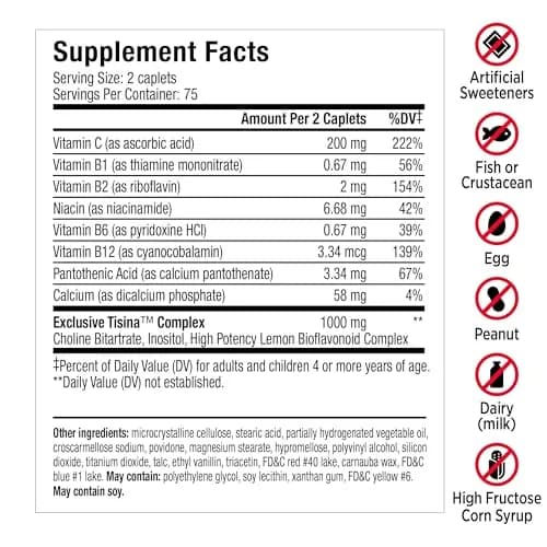 LIPO Ear Ringing Support Caplets 150 Count (675 g) | Clinically Studied Bioflavonoid Formula for Inner Ear Health thumbnail 2