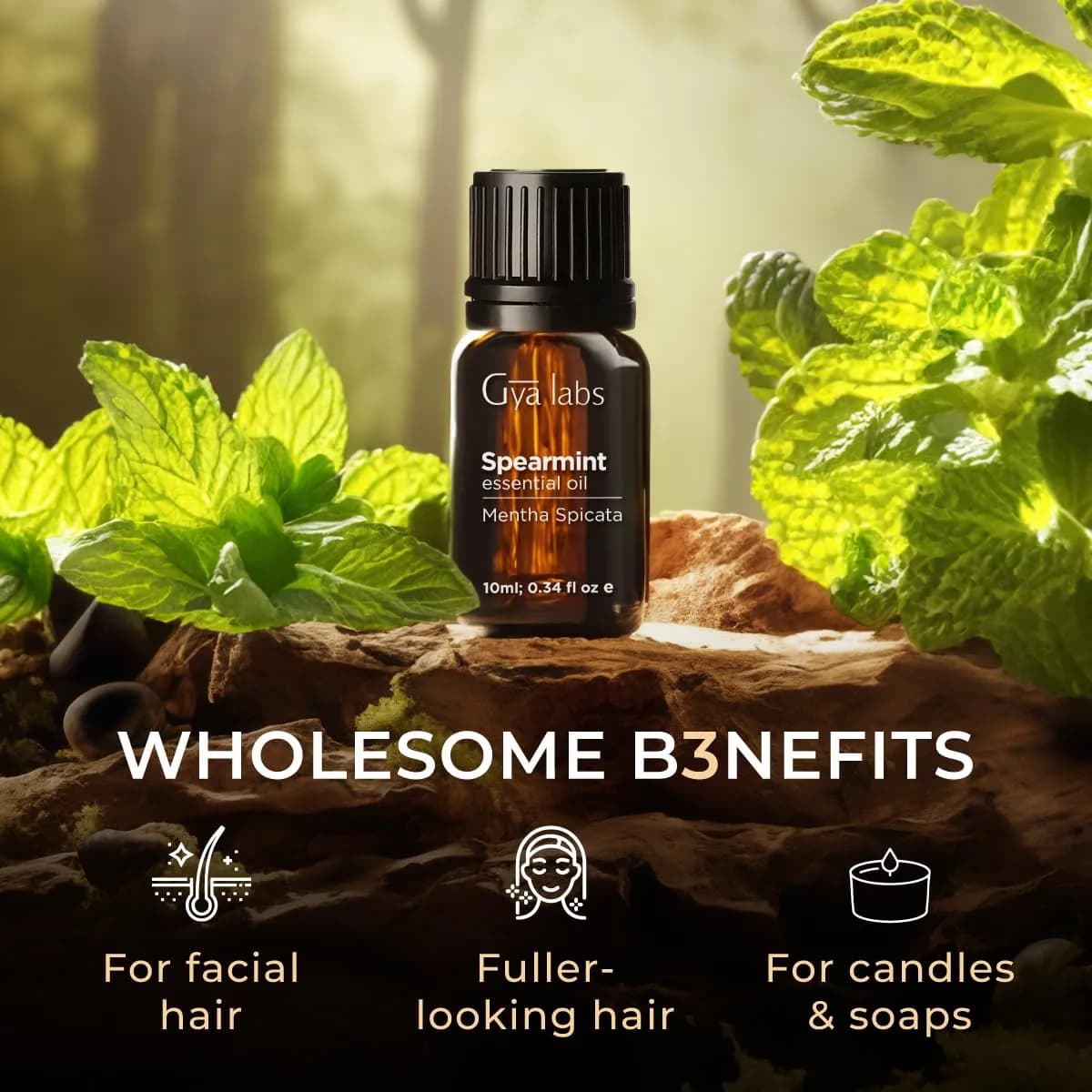 Gya Labs Spearmint Essential Oil 10ml (0.34 Fl Oz) | Refreshing Scent for Diffusers & Candle Making - view 5