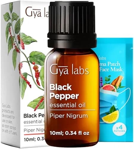 Gya Labs Black Pepper Essential Oil 10ml (0.34 Fl Oz) | Warming Aroma for Candle Making & Aromatherapy thumbnail 1