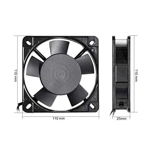 uxcell 110mm x 25mm AC 220/240V Cooling Fan | 2500 RPM, 35 CFM Airflow thumbnail 2