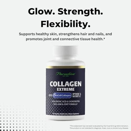 Paradise Herbs Collagen Extreme with BioCell and Nature's C Capsules | Supports Skin, Joints & Hair (120 capsules) thumbnail 4