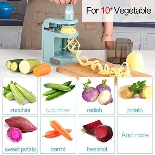 Ourokhome Vegetable Spiralizer Zucchini Noodles Maker – 4 Built-in Spiral Slicer Blades for Veggie Spaghetti Paste | Portable, BPA-Free Kitchen Tool thumbnail 5