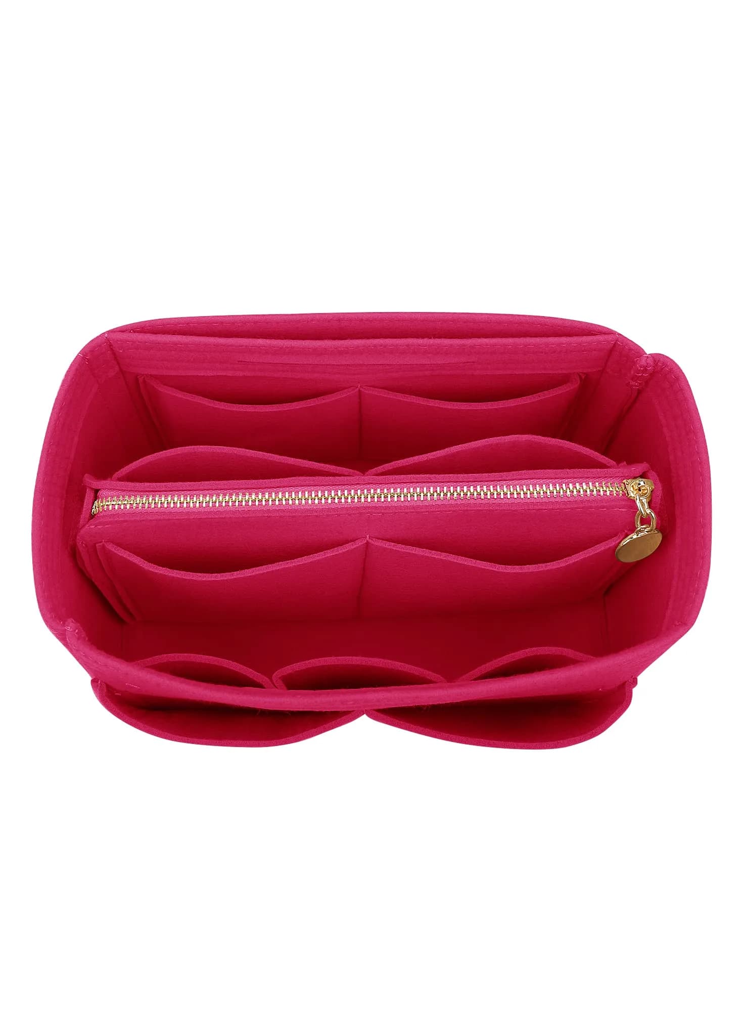 LEXSION Felt Purse Bag Organizer Insert with Zipper, Rosy XL (34cm x 18cm x 17cm) | Keeps Handbags Shipshape - main product image
