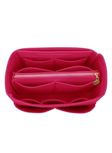 LEXSION Felt Purse Bag Organizer Insert with Zipper, Rosy XL (34cm x 18cm x 17cm) | Keeps Handbags Shipshape thumbnail 1