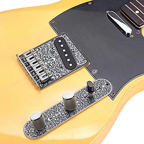 Alnicov 6 Strings Saddle Bridge Plate, 3 Way Switch Control Plate, Neck Pickup Set for Fender Telecaster Electric Guitars Replacement Parts (Black) | Guitar Hardware Kit thumbnail 5