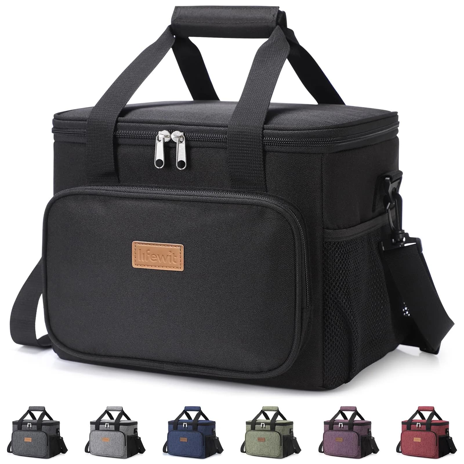 Lifewit Insulated Lunch Box for Men, 15L | Large Cooler Bag with Zipper & Shoulder Strap