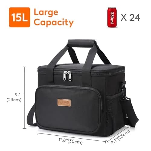 Lifewit Insulated Lunch Box for Men, 15L | Large Cooler Bag with Zipper & Shoulder Strap thumbnail 4