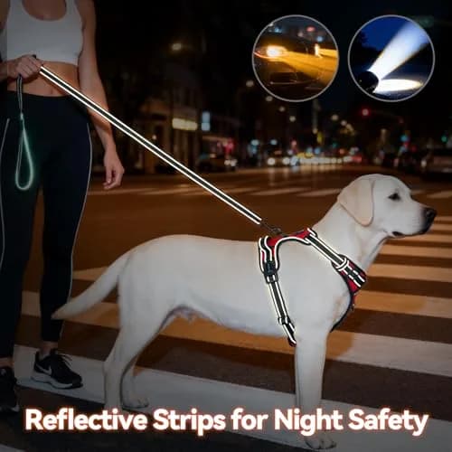 PHOEPET Reflective Dog Harness No Pull Large Breed Vest | Adjustable, Breathable Oxford, Reflective Material thumbnail 5
