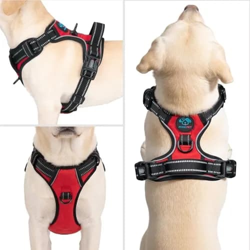 PHOEPET Reflective Dog Harness No Pull Large Breed Vest | Adjustable, Breathable Oxford, Reflective Material thumbnail 2