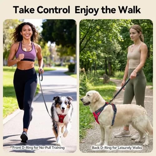 PHOEPET Reflective Dog Harness No Pull Large Breed Vest | Adjustable, Breathable Oxford, Reflective Material thumbnail 3