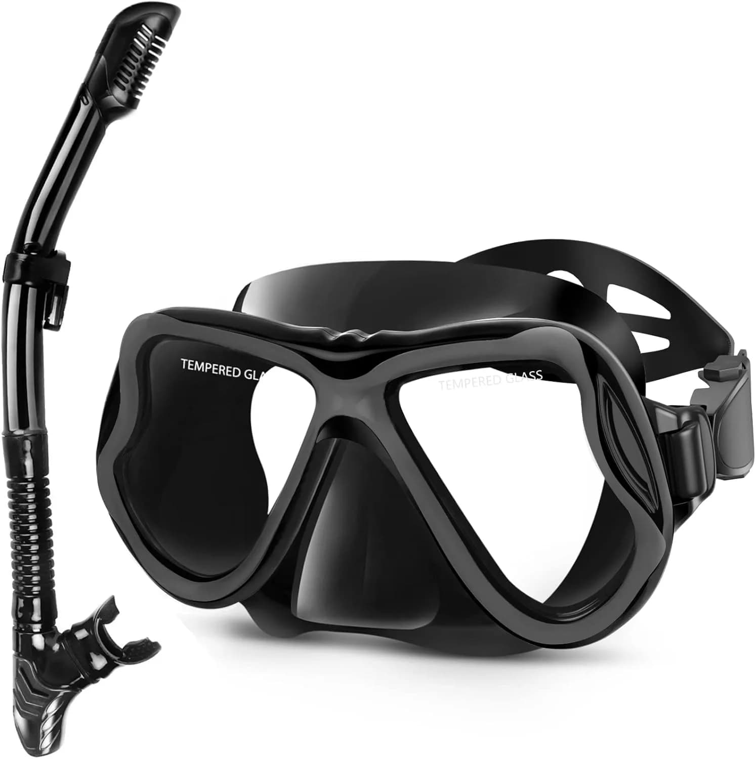 Greatever Snorkeling Gear for Adults Kids | Dry Snorkel Mask Set Anti-Fog with Wide View