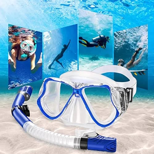 Greatever Snorkeling Gear for Adults Kids | Anti-Fog Dry Snorkel Mask Set with Panoramic View thumbnail 7