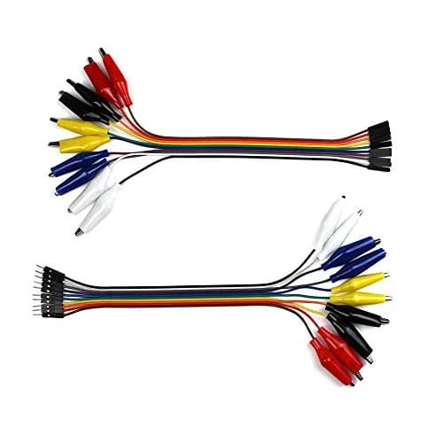 UCTRONICS Breadboard Alligator Clip Jumpers - Gator to Male and Female Jumper Wires Test Lead 8 inch for Power Supply, LED Strips, Multimeters, Arduino Lilypad and Raspberry Pi thumbnail 1