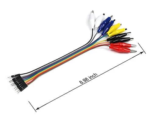 UCTRONICS Breadboard Alligator Clip Jumpers - Gator to Male and Female Jumper Wires Test Lead 8 inch for Power Supply, LED Strips, Multimeters, Arduino Lilypad and Raspberry Pi thumbnail 4