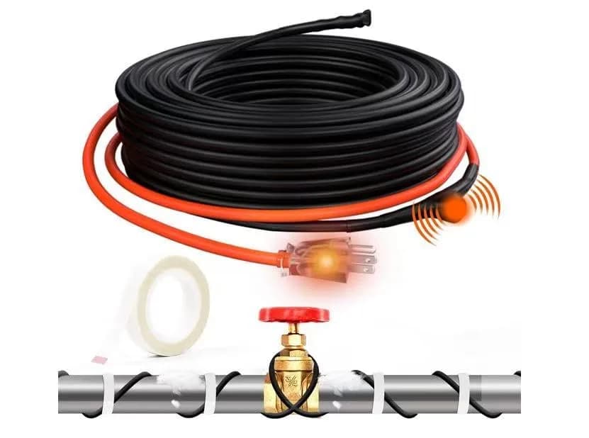 HEATIT 100 ft Self-Regulating Pipe Heat Cable with Thermostat ETL Listed 3W | Pipe Freeze Protection in Extreme Weather