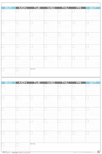 JJH Planners Laminated 2 Month Vertical Wall Calendar Large | Undated, Reusable, US-Made thumbnail 1