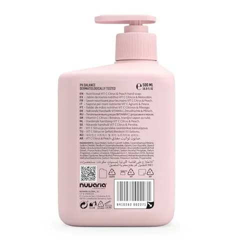 Dicora UrbanFit Nourishing Hand Soap Citrus & Peach 500ml (16.9 Fl Oz) | Hydrates & Nourishes Sensitive Skin thumbnail 3
