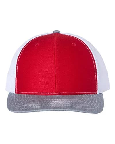 Richardson Red/White/Heather Grey Unisex Trucker Baseball Cap - One Size - main product image