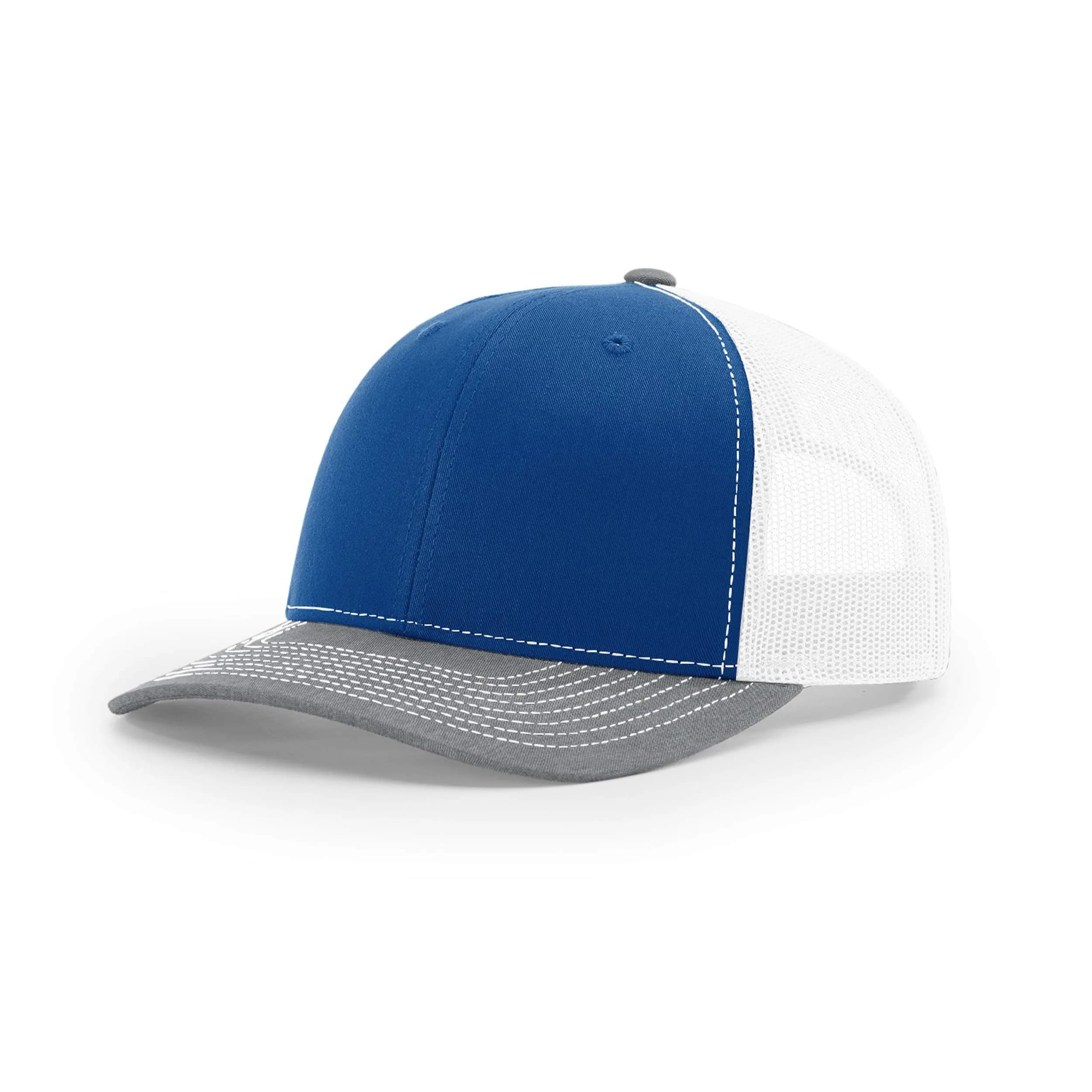 Richardson 112 Trucker Baseball Cap - Royal/White/Heather Grey, One Size - main product image