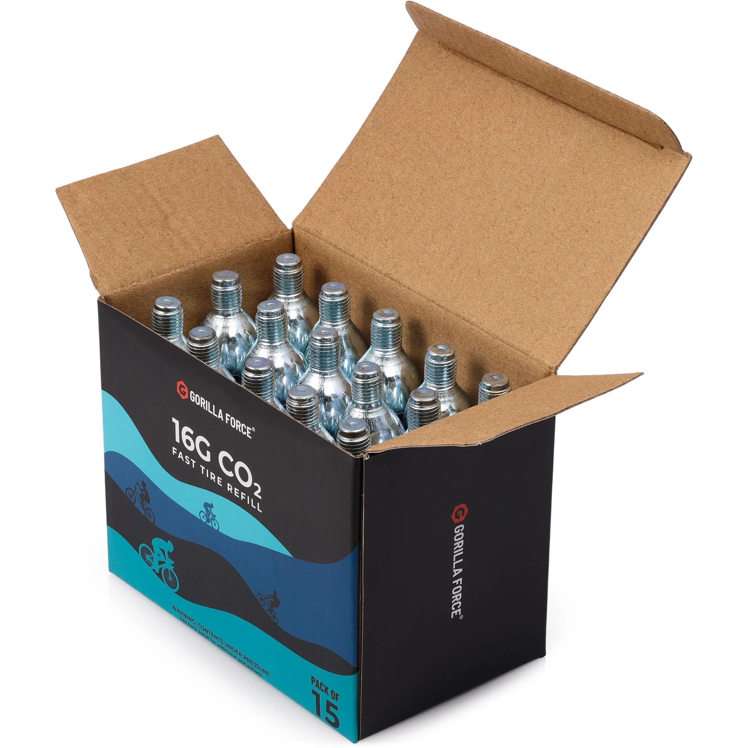 Gorilla Force 16g CO2 Cartridges (5 Pack) | Universal Bike Tire Inflator Refills - view 3