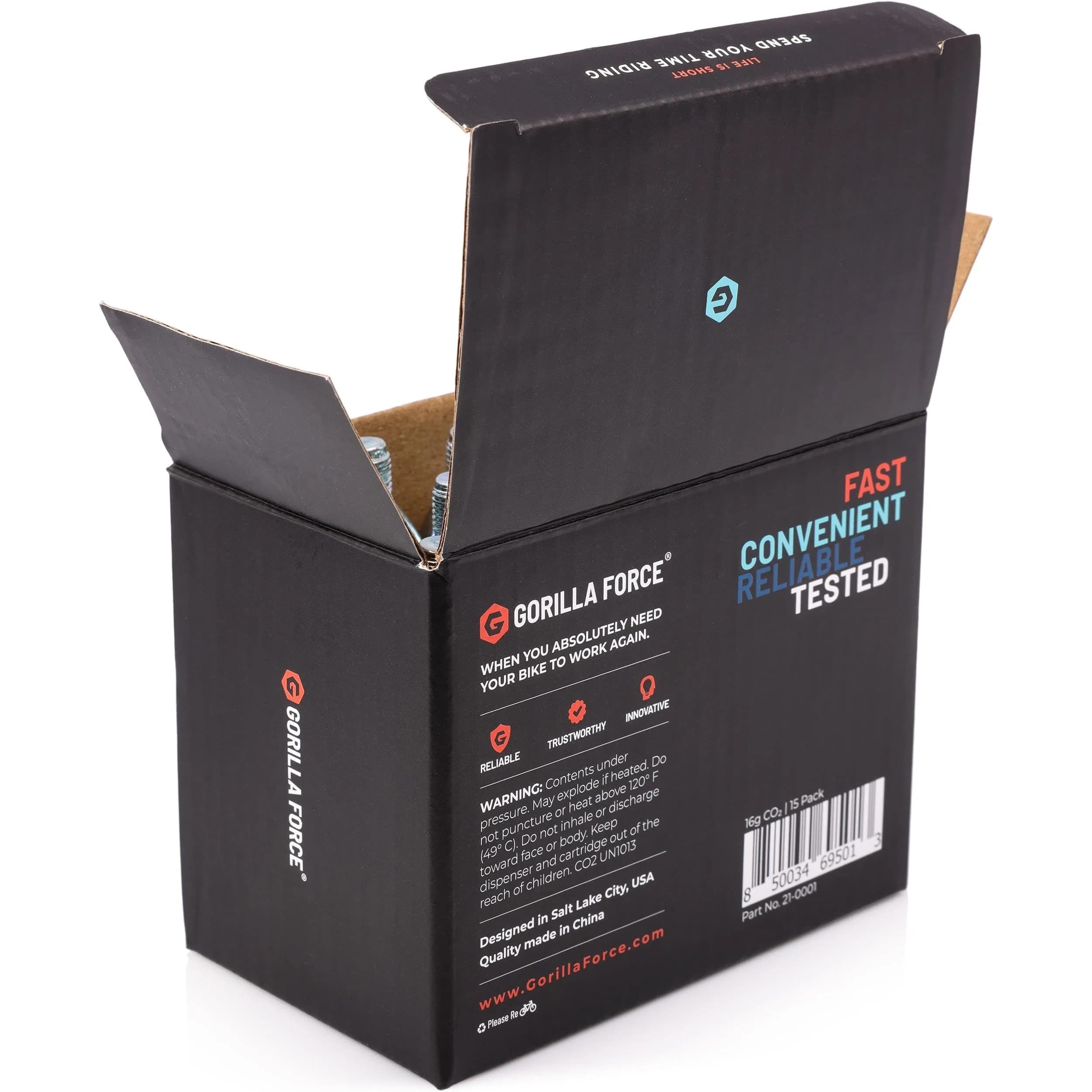 Gorilla Force 16g CO2 Cartridges (5 Pack) | Universal Bike Tire Inflator Refills - view 4