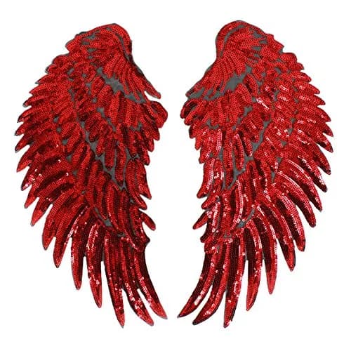 Kennedy Manufacturing Sequins Large Angel Wings Patches 13 in (33 cm) | Eye-Catching DIY Embellishments for Jackets & Jeans thumbnail 1