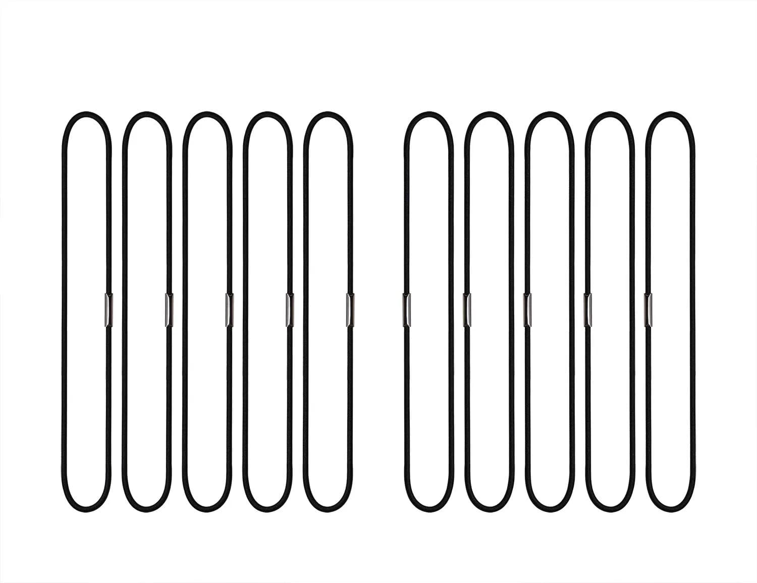 Mini Skater 10Pcs Black Notebook Elastic Bands | Durable Travel Journal Accessories — black