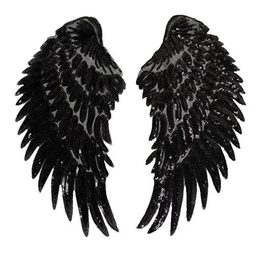Kennedy Manufacturing Large Angel Wings Patch 13 in (33cm) x 6.3 in (16cm) | Embroidered Sequin DIY Decoration thumbnail 1