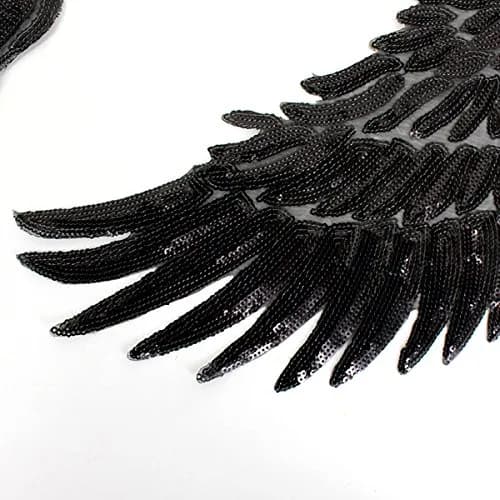 Kennedy Manufacturing Large Angel Wings Patch 13 in (33cm) x 6.3 in (16cm) | Embroidered Sequin DIY Decoration thumbnail 4
