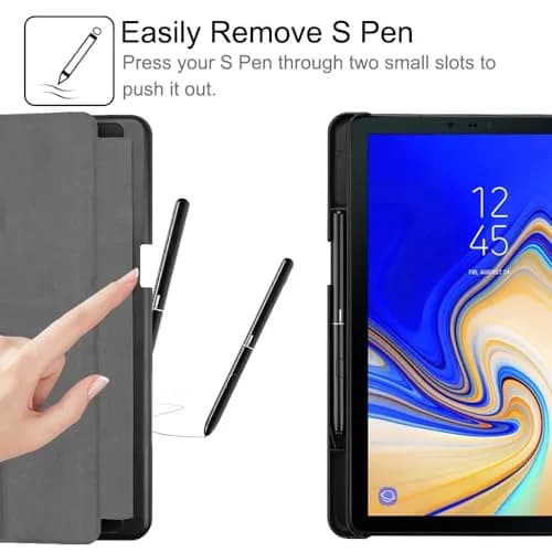 Fintie Slim Case for Samsung Galaxy Tab S4 10.5 Inch (2018) Black | S Pen Holder, Tri-Fold Stand, Auto Sleep/Wake thumbnail 3