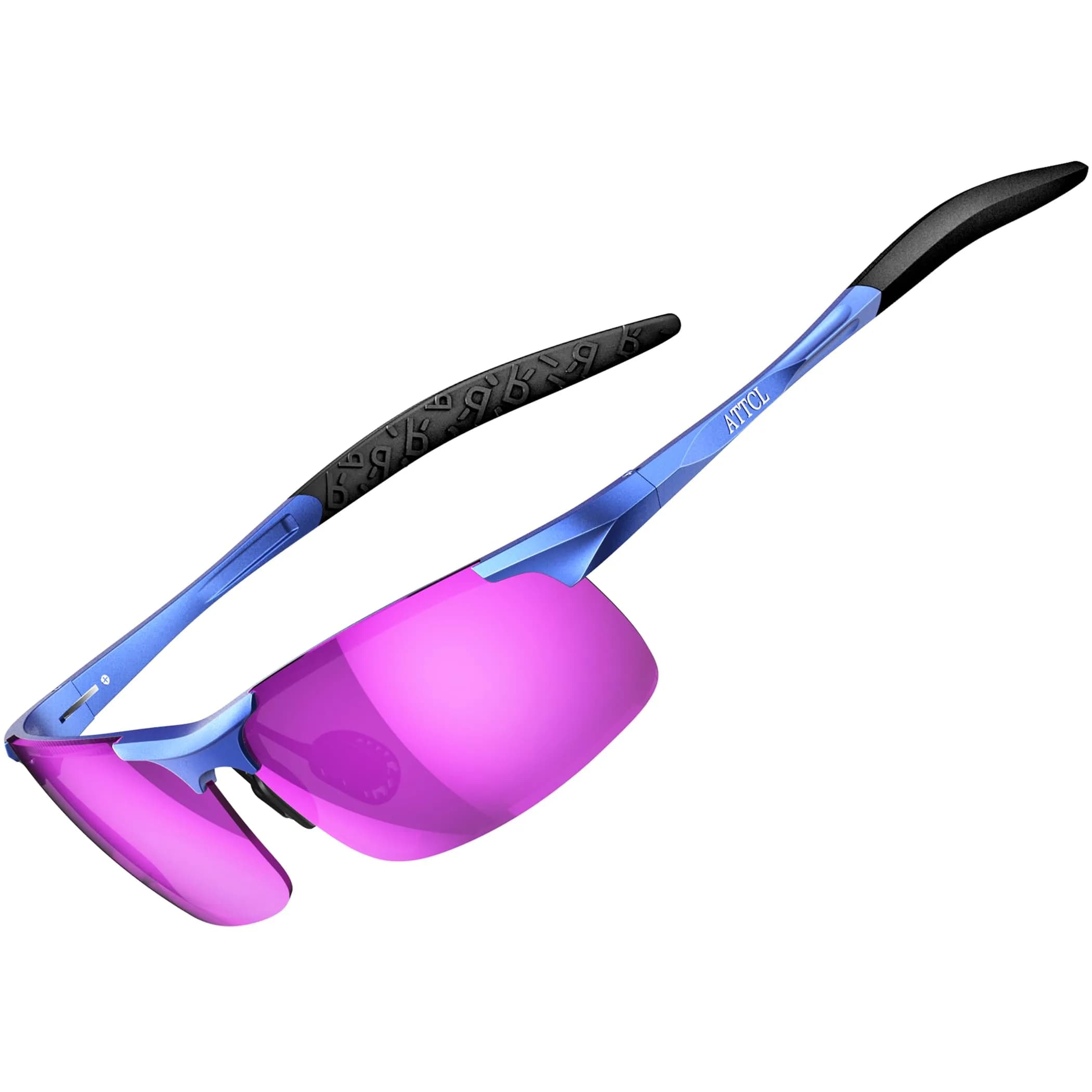ATTCL Men's Polarized Sports Sunglasses - 2026-Blue-Purple Mirrored Lens, UV400 Protection - main product image