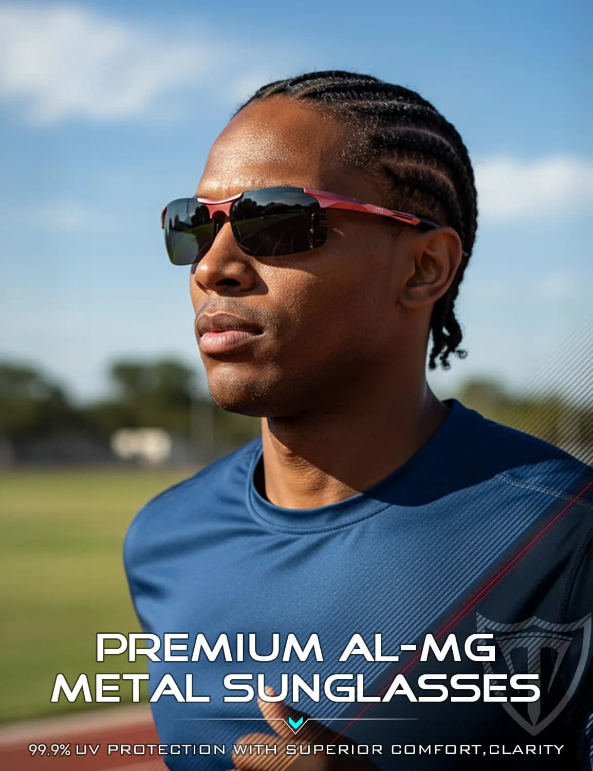 ATTCL 2026-Red-Black Polarized Sports Sunglasses for Men - Non-Mirrored, UV Protection - view 2