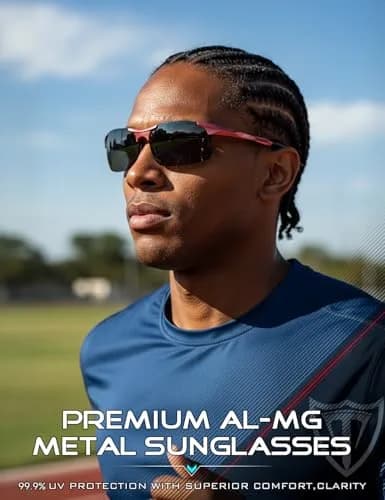 ATTCL 2026-Red-Black Polarized Sports Sunglasses for Men - Non-Mirrored, UV Protection thumbnail 2