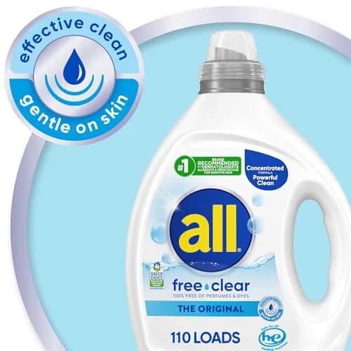 all free clear Liquid Laundry Detergent for Sensitive Skin 2437ml (82.5 Fl Oz) | Dermatologist Recommended for Hypoallergenic Cleaning thumbnail 4